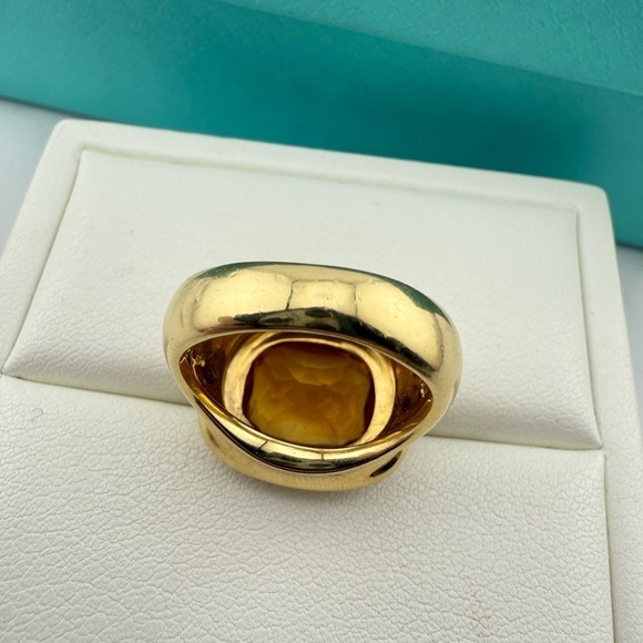 Vintage Tiffany & Co. Paloma Picasso Citrine Gemstone Cocktail Ring Size 5.25 - Picture 9 of 12